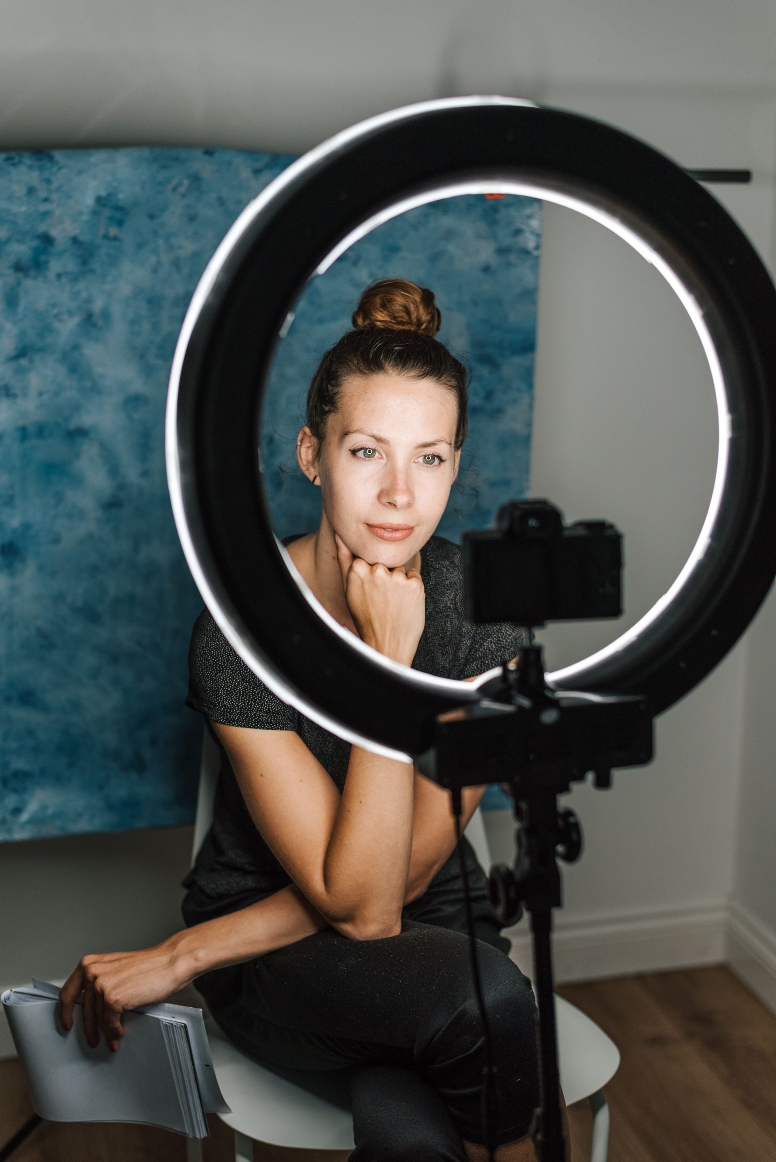 Beauty creator filming content