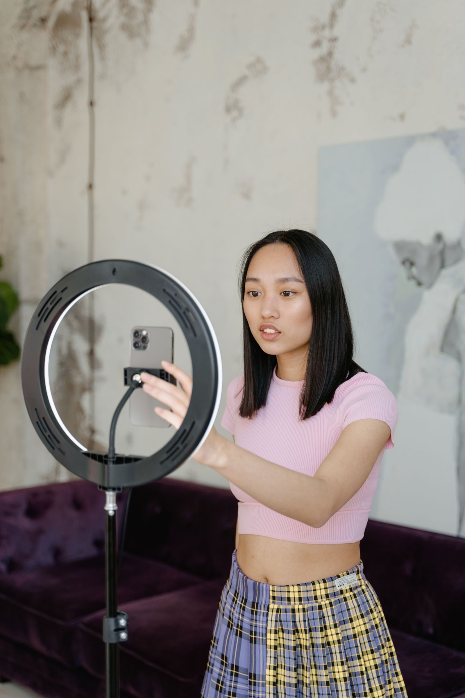 Style creator filming a beauty routine