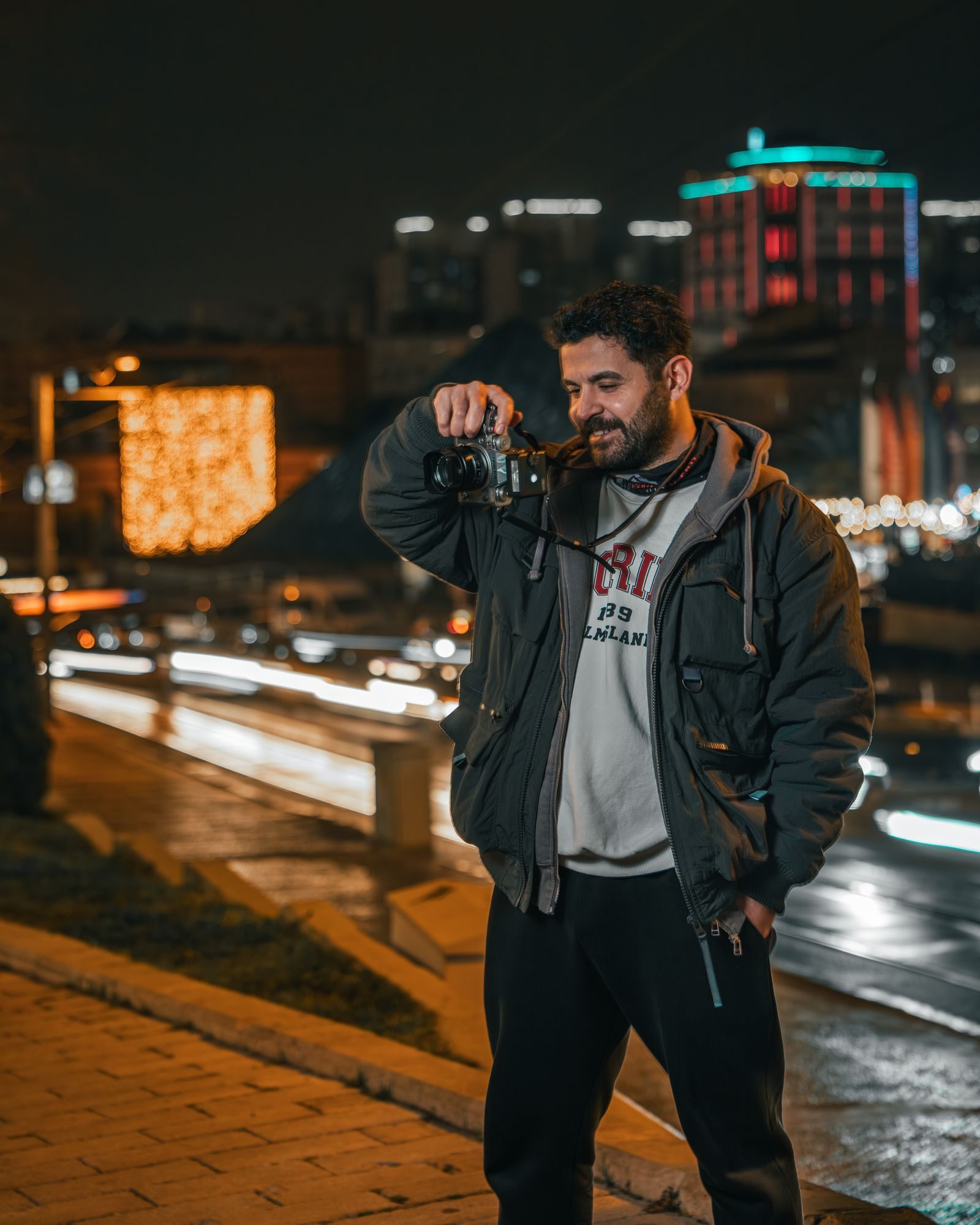 Vlogger recording a video